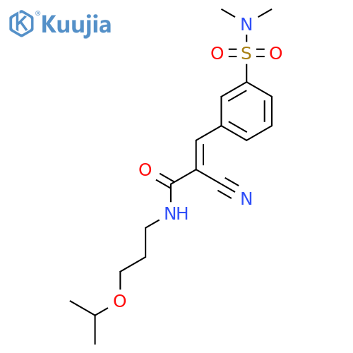 (E)-2-Cyano-3-[3-(dimethylsulfamoyl)phenyl]-N-(3-propan-2-yloxypropyl)prop-2-enamide structure