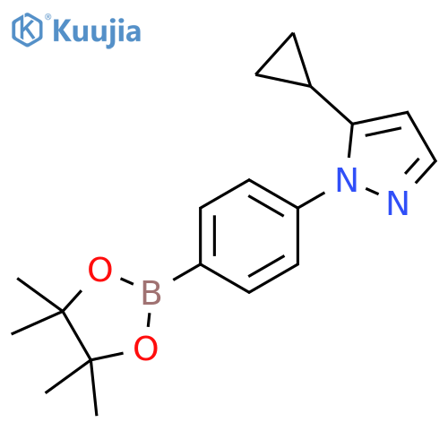 5-cyclopropyl-1-4-(tetramethyl-1,3,2-dioxaborolan-2-yl)phenyl-1H-pyrazole structure