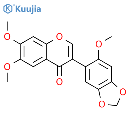 4H-1-Benzopyran-4-one,6,7-dimethoxy-3-(6-methoxy-1,3-benzodioxol-5-yl)- structure