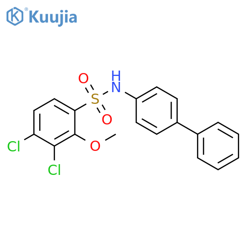 N-{1,1'-biphenyl-4-yl}-3,4-dichloro-2-methoxybenzene-1-sulfonamide structure