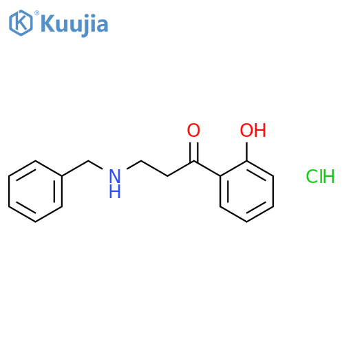 1-Propanone,1-(2-hydroxyphenyl)-3-[(phenylmethyl)amino]-, hydrochloride (1:1) structure