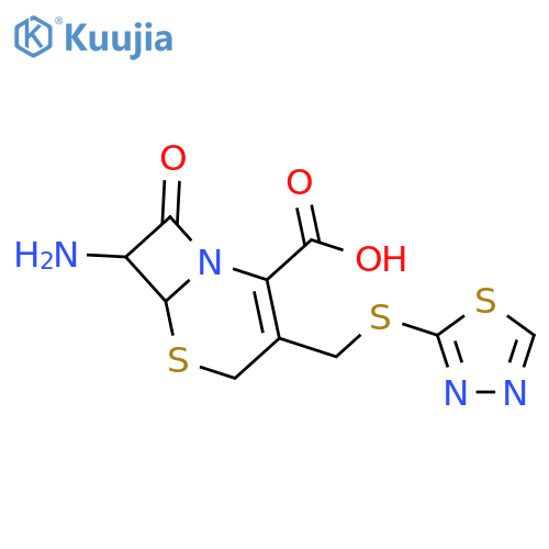 5-Thia-1-azabicyclo[4.2.0]oct-2-ene-2-carboxylicacid, 7-amino-8-oxo-3-[(1,3,4-thiadiazol-2-ylthio)methyl]-, (6R,7R)- structure