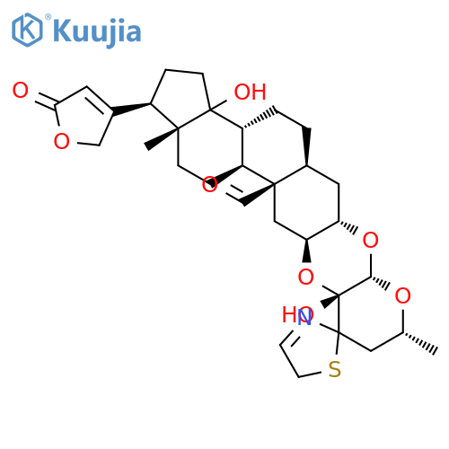Card-20(22)-enolide,14-hydroxy-2,3-[[(5S,6R,7S,9R)-6-hydroxy-9-methyl-8-oxa-1-thia-4-azaspiro[4.5]dec-3-ene-6,7-diyl]bis(oxy)]-19-oxo-,(2a,3b,5a)- structure