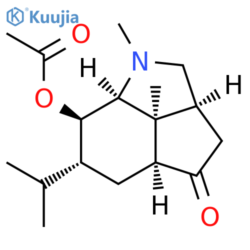 4H-Cyclopent[cd]indol-4-one, 7-(acetyloxy)decahydro-1,7b-dimethyl-6-(1-methylethyl)-, (2aS,4aS,6R,7R,7aS,7bS)- structure
