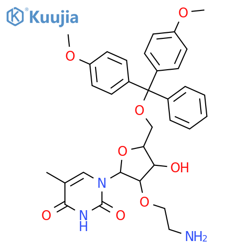 Uridine,2'-O-(2-aminoethyl)-5'-O-[bis(4-methoxyphenyl)phenylmethyl]-5-methyl- structure