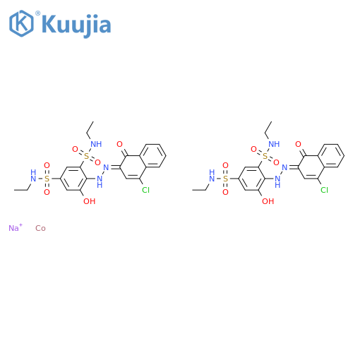 Cobaltate(1-),bis[4-[(4-chloro-1-hydroxy-2-naphthalenyl)azo]-N,N'-diethyl-5-hydroxy-1,3-benzenedisulfonamidato(2-)]-,sodium (9CI) structure