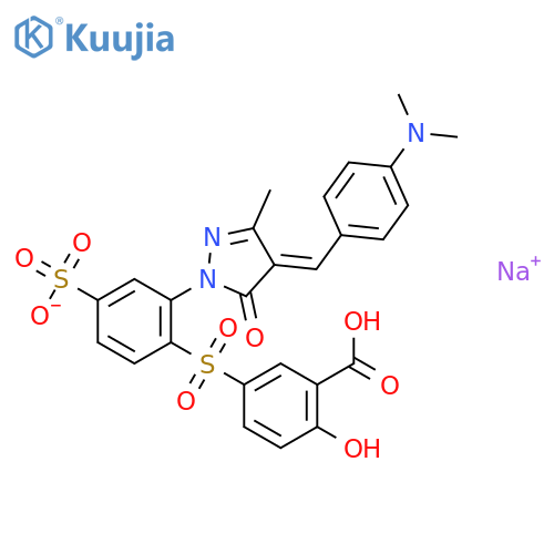 Benzoic acid,5-[[2-[4-[[4-(dimethylamino)phenyl]methylene]-4,5-dihydro-3-methyl-5-oxo-1H-pyrazol-1-yl]-4-sulfophenyl]sulfonyl]-2-hydroxy-,sodium salt (1:1) structure