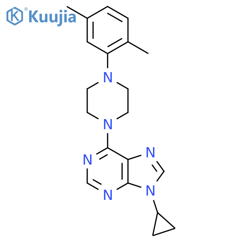 9-cyclopropyl-6-[4-(2,5-dimethylphenyl)piperazin-1-yl]-9H-purine structure