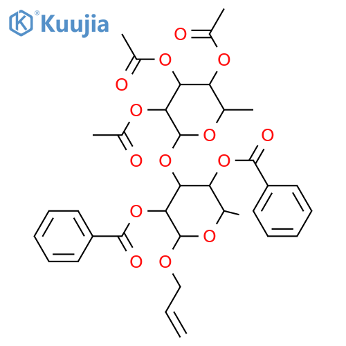 3-O-α-L-Rhamnopyranosyl-L-rhamnose; α-Pyranose-form, Allyl glycoside, 2,4-dibenzoyl, 2',3',4'-tri-Ac structure