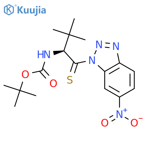 Carbamic acid,[(1S)-2,2-dimethyl-1-[(6-nitro-1H-benzotriazol-1-yl)thioxomethyl]propyl]-,1,1-dimethylethyl ester (9CI) structure
