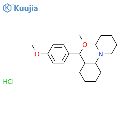 Piperidine,1-[2-[methoxy(4-methoxyphenyl)methyl]cyclohexyl]-, hydrochloride, [1a,2a(R*)]-(+)- (9CI) structure