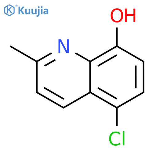 5-\u200bChloro-\u200b8-\u200bhydroxy-\u200b2-\u200bmethylquinoline structure