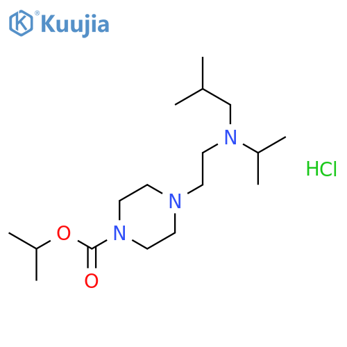 1-Piperazinecarboxylicacid, 4-[2-[(1-methylethyl)(2-methylpropyl)amino]ethyl]-, 1-methylethyl ester,hydrochloride (1:1) structure