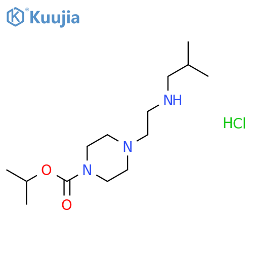 1-Piperazinecarboxylicacid, 4-[2-[(2-methylpropyl)amino]ethyl]-, 1-methylethyl ester, hydrochloride(1:1) structure