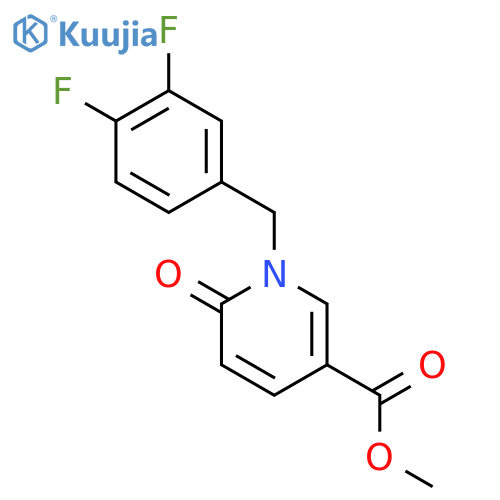 Methyl 1-(3,4-difluorobenzyl)-6-oxo-1,6-dihydropyridine-3-carboxylate structure