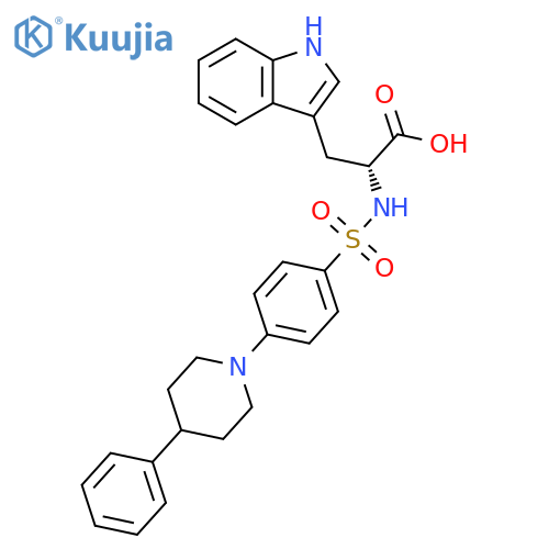 D-Tryptophan, N-[[4-(4-phenyl-1-piperidinyl)phenyl]sulfonyl]- structure
