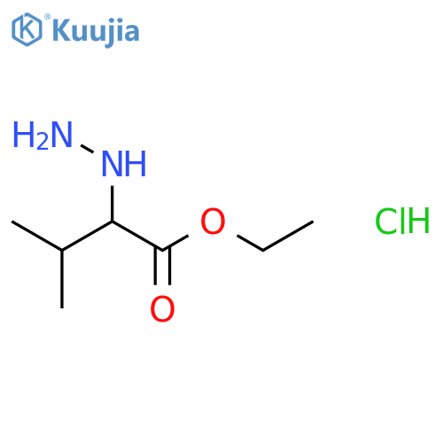 Butanoic acid,2-hydrazinyl-3-methyl-, ethyl ester, hydrochloride (1:1) structure