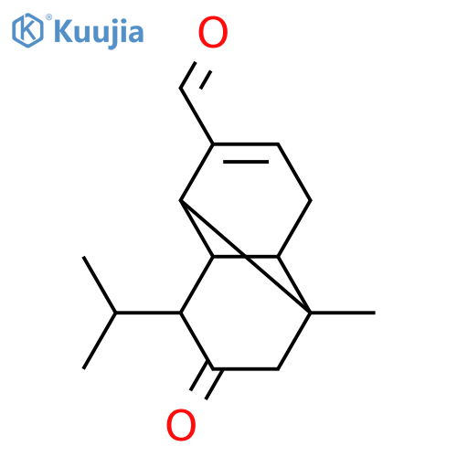 Tricyclo[4.4.0.02,7]dec-3-ene-3-carboxaldehyde, 1-methyl-8-(1-methylethyl)-10-oxo-, stereoisomer (9CI) structure