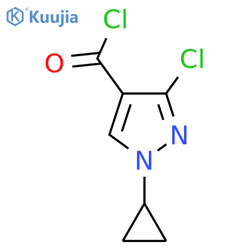 1H-Pyrazole-4-carbonyl chloride, 3-chloro-1-cyclopropyl- (9CI) structure