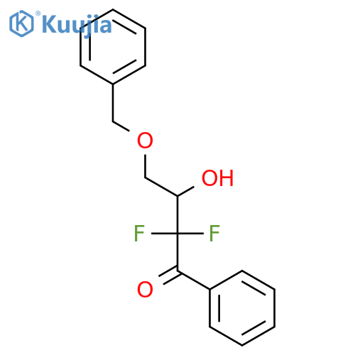 1-Butanone, 2,2-difluoro-3-hydroxy-1-phenyl-4-(phenylmethoxy)-, (+)- structure