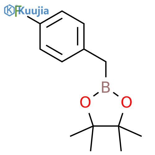 2-[(4-fluorophenyl)methyl]-4,4,5,5-tetramethyl-1,3,2-dioxaborolane structure