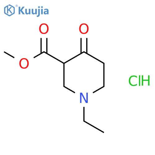 Methyl 1-ethyl-4-oxopiperidine-3-carboxylate hydrochloride structure