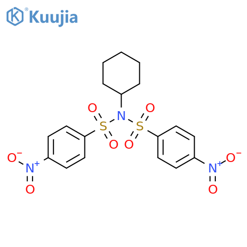 Benzenesulfonamide, N-cyclohexyl-4-nitro-N-[(4-nitrophenyl)sulfonyl]- structure