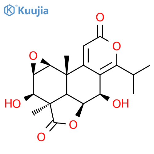 3H,8H-Furo[2',3',4':4,5]oxireno[7,8]naphtho[2,1-c]pyran-3,8-dione,1a,2,2a,4a,4b,5,9b,9c-octahydro-2,5-dihydroxy-2a,9b-dimethyl-6-(1-methylethyl)-,(1aR,2R,2aR,4aS,4bR,5R,9bS,9cS)- structure
