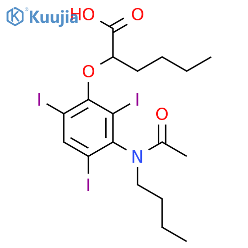 Hexanoic acid,2-[3-(acetylbutylamino)-2,4,6-triiodophenoxy]- structure