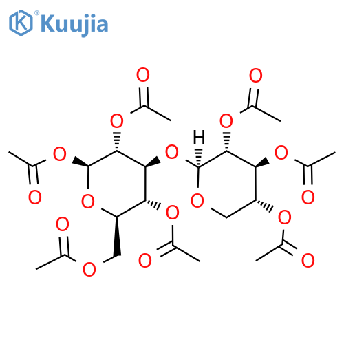 1,2,4,6-Tetra-O-acetyl-3-O-(2,3,4-tri-O-acetyl-β-D-xylopyranosyl)-β-D-glucopyranose structure