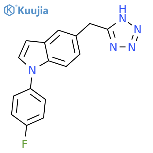 1H-Indole, 1-(4-fluorophenyl)-5-(1H-tetrazol-5-ylmethyl)- structure