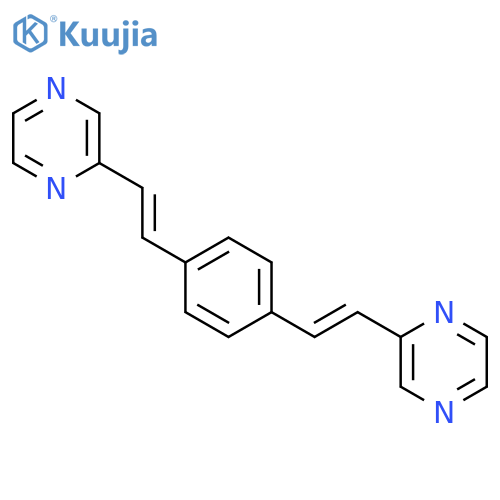 Pyrazine, 2,2'-(1,4-phenylenedi-2,1-ethenediyl)bis- structure