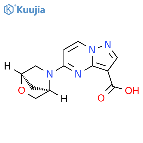 5-(1R,4R)-2-Oxa-5-azabicyclo[2.2.1]hept-5-ylpyrazolo[1,5-a]pyrimidine-3-carboxylic acid structure