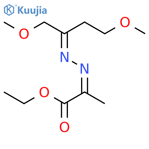 Propanoic acid,2-[2-[3-methoxy-1-(methoxymethyl)propylidene]hydrazinylidene]-, ethyl ester structure