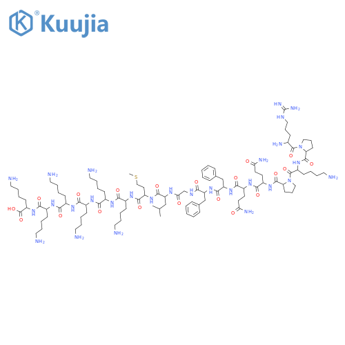 L-Lysine,L-arginyl-L-prolyl-L-lysyl-L-prolyl-L-glutaminyl-L-glutaminyl-L-phenylalanyl-L-phenylalanylglycyl-L-leucyl-L-methionyl-L-lysyl-L-lysyl-L-lysyl-L-lysyl-L-lysyl- structure