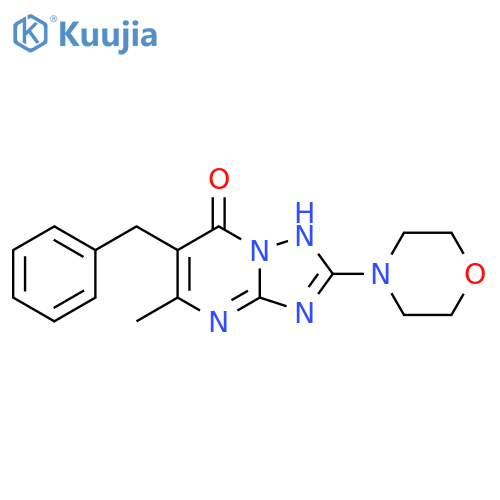 [1,2,4]Triazolo[1,5-a]pyrimidin-7(1H)-one, 5-methyl-2-(4-morpholinyl)-6-(phenylmethyl)- structure