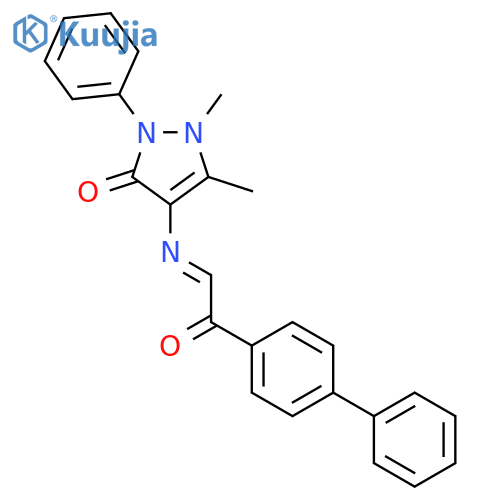3H-Pyrazol-3-one,4-[(2-[1,1'-biphenyl]-4-yl-2-oxoethylidene)amino]-1,2-dihydro-1,5-dimethyl-2-phenyl- structure