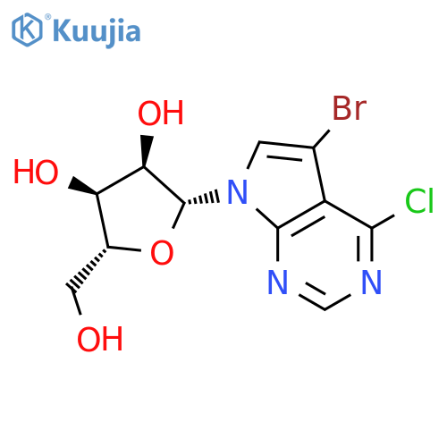 7H-Pyrrolo[2,3-d]pyrimidine,5-bromo-4-chloro-7-b-D-ribofuranosyl- structure