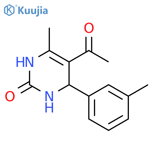 2(1H)-Pyrimidinone, 5-acetyl-3,4-dihydro-6-methyl-4-(3-methylphenyl)- structure