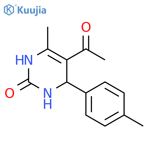 2(1H)-Pyrimidinone, 5-acetyl-3,4-dihydro-6-methyl-4-(4-methylphenyl)- structure
