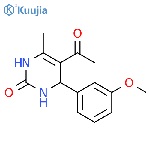 2(1H)-Pyrimidinone,5-acetyl-3,4-dihydro-4-(3-methoxyphenyl)-6-methyl- structure