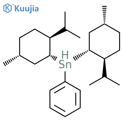 Stannane, bis[(1R,2S,5R)-5-methyl-2-(1-methylethyl)cyclohexyl]phenyl- structure