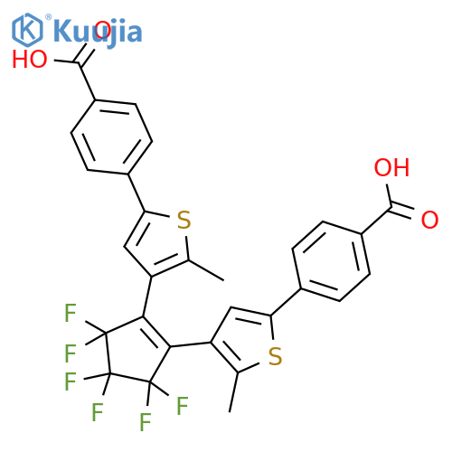 Benzoic acid, 4,4'-[(3,3,4,4,5,5-hexafluoro-1-cyclopentene-1,2-diyl)bis(5-methyl-4,2-thiophenediyl)]bis- structure