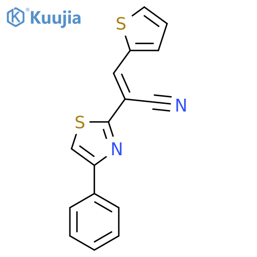 (2E)-2-(4-phenyl-1,3-thiazol-2-yl)-3-(thiophen-2-yl)prop-2-enenitrile structure