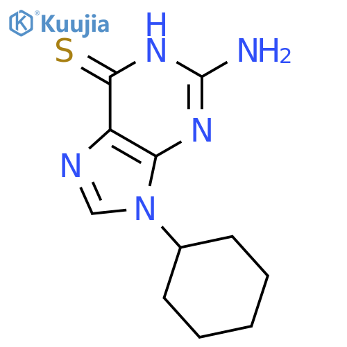 6H-Purine-6-thione,2-amino-9-cyclohexyl-1,9-dihydro- structure
