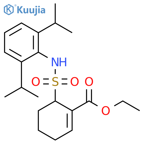 1-Cyclohexene-1-carboxylic acid,6-[[[2,6-bis(1-methylethyl)phenyl]amino]sulfonyl]-, ethyl ester structure