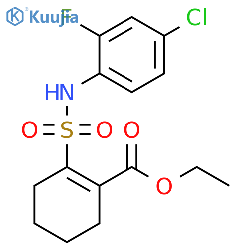 1-Cyclohexene-1-carboxylic acid, 2-[[(4-chloro-2-fluorophenyl)amino]sulfonyl]-, ethyl ester structure