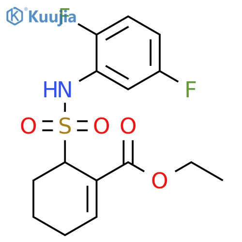 1-Cyclohexene-1-carboxylic acid, 6-[[(2,5-difluorophenyl)amino]sulfonyl]-, ethyl ester structure