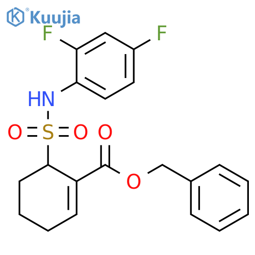 1-Cyclohexene-1-carboxylic acid, 6-[[(2,4-difluorophenyl)amino]sulfonyl]-, phenylmethyl ester structure