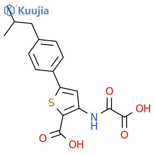 2-Thiophenecarboxylic acid,3-[(carboxycarbonyl)amino]-5-[4-(2-methylpropyl)phenyl]- structure